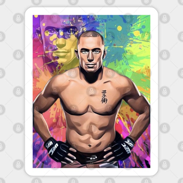 Georges St-Pierre Sticker by TheLaundryLady